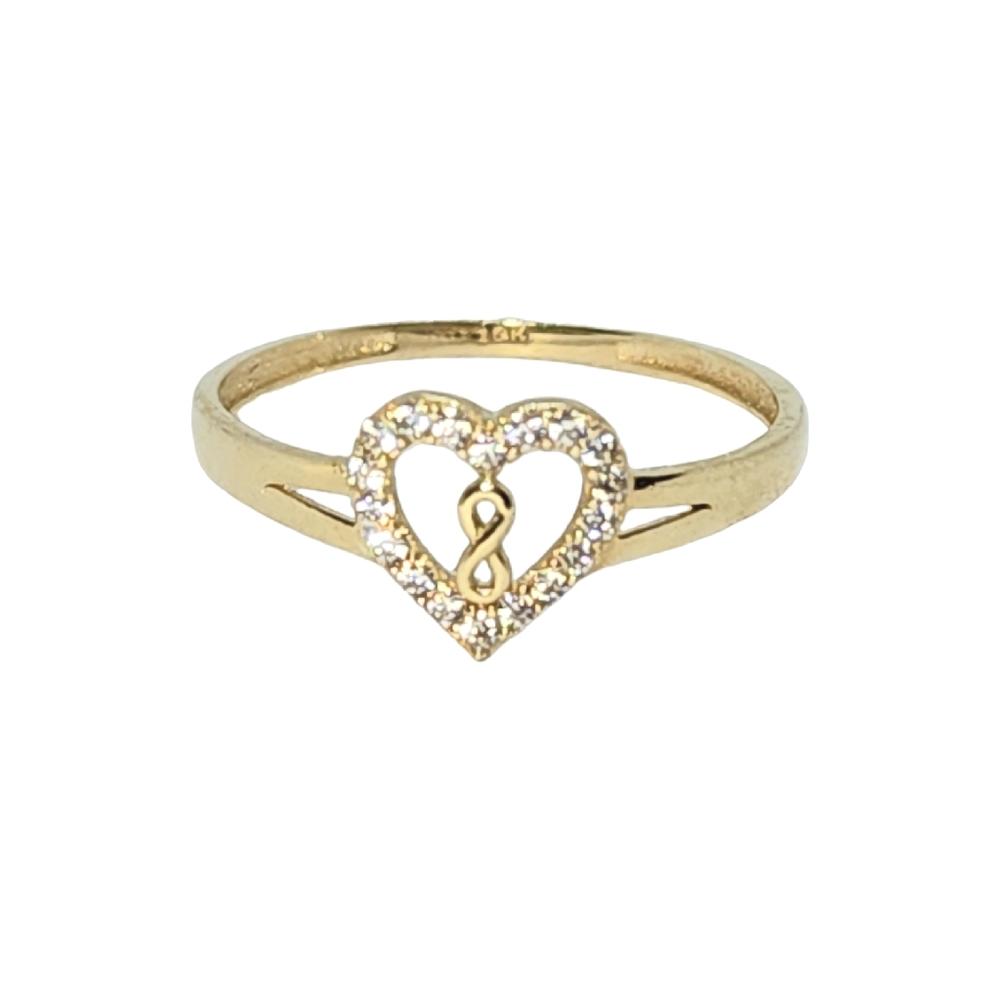 10kt Solid Gold Heart Shaped Ring With infinity